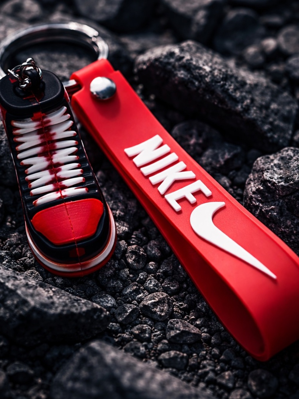 Nike Red Air Jordan Keychain with Logo Tag - Picture 2 of 3